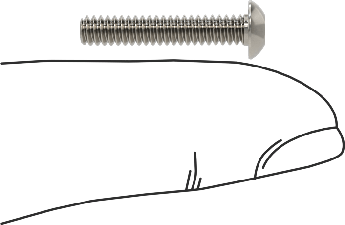 Paslanmaz Çelik Kurcalamaya Dayanıklı Düğme Başlı Torx Vidalar, 6-32 Diş Boyutu, 3/4" Uzunluk