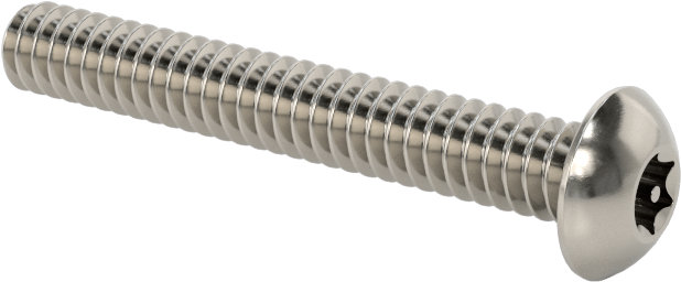 Paslanmaz Çelik Kurcalamaya Dayanıklı Düğme Başlı Torx Vidalar, 6-32 Diş Boyutu, 1" Uzunluk