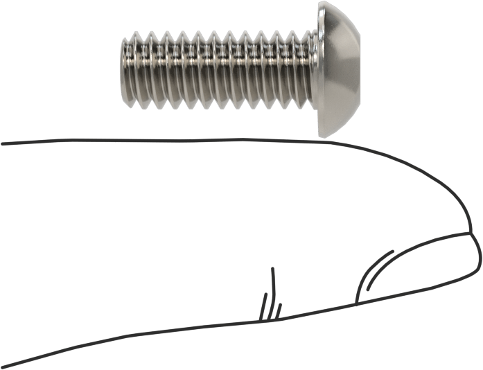 Paslanmaz Çelik Kurcalamaya Dayanıklı Düğme Başlı Torx Vidalar, 1/4"-20 Diş Boyutu, 5/8" Uzunluk