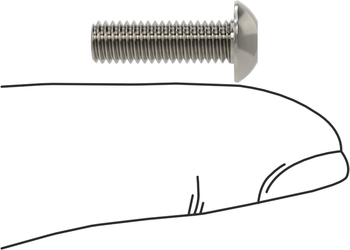 Paslanmaz Çelik Kurcalamaya Dayanıklı Düğme Başlı Torx Vidalar, 10-32 Diş Boyutu, 5/8" Uzunluk