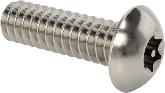 Paslanmaz Çelik Kurcalamaya Dayanıklı Düğme Başlı Torx Vidalar, 4-40 Diş Boyutu, 3/8" Uzunluk