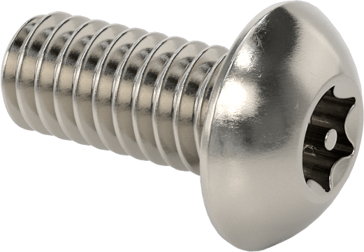 Paslanmaz Çelik Kurcalamaya Dayanıklı Düğme Başlı Torx Vidalar, 8-32 Diş Boyutu, 3/8" Uzunluk