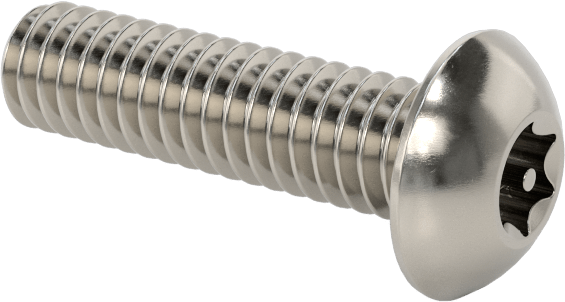 Paslanmaz Çelik Kurcalamaya Dayanıklı Düğme Başlı Torx Vidalar, 8-32 Diş, 5/8" Uzunluk