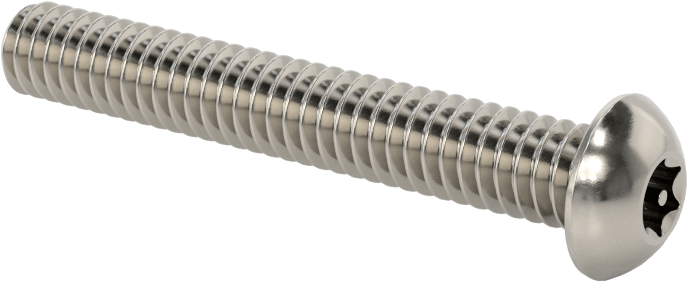 Paslanmaz Çelik Kurcalamaya Dayanıklı Düğme Başlı Torx Vidalar, 1/4"-20 Diş, 1-3/4" Uzunluk