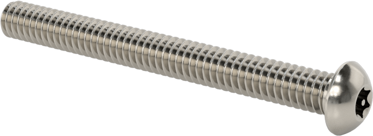 Paslanmaz Çelik Kurcalamaya Dayanıklı Düğme Başlı Torx Vidalar, 1/4"-20 Diş, 2-1/2" Uzunluk