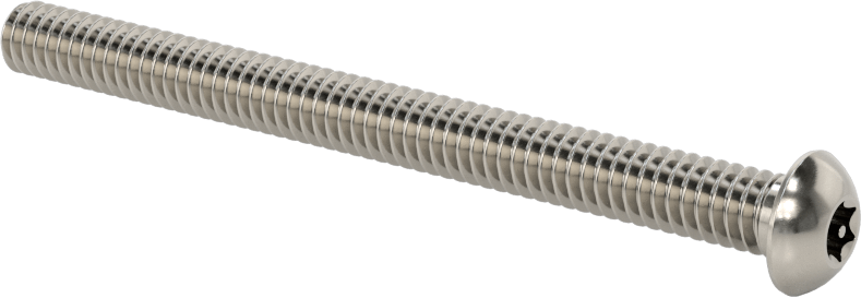 Paslanmaz Çelik Kurcalamaya Dayanıklı Düğme Başlı Torx Vidalar, 1/4"-20 Diş, 3" Uzunluk