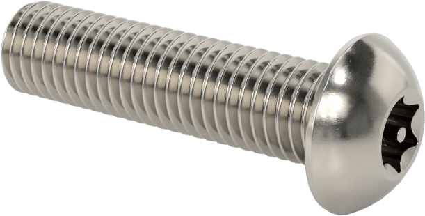 Paslanmaz Çelik Kurcalamaya Dayanıklı Düğme Başlı Torx Vidalar, 1/4"-28 Diş, 1" Uzunluk