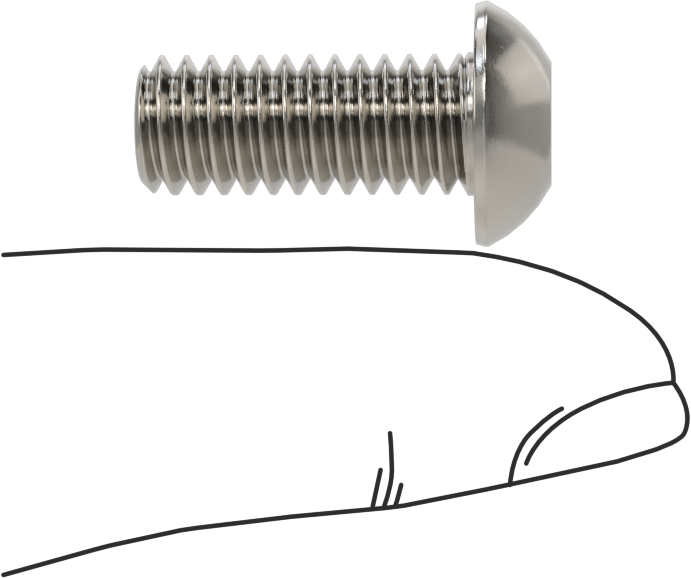 Paslanmaz Çelik Kurcalamaya Dayanıklı Düğme Başlı Torx Vidalar, 5/16"-18 Diş Boyutu, 3/4" Uzunluk