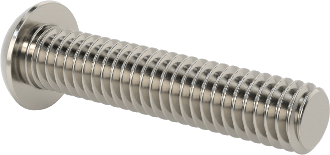 Paslanmaz Çelik Kurcalamaya Dayanıklı Düğme Başlı Torx Vidalar, 5/16"-18 Diş Boyutu, 1-1/2" Uzunluk