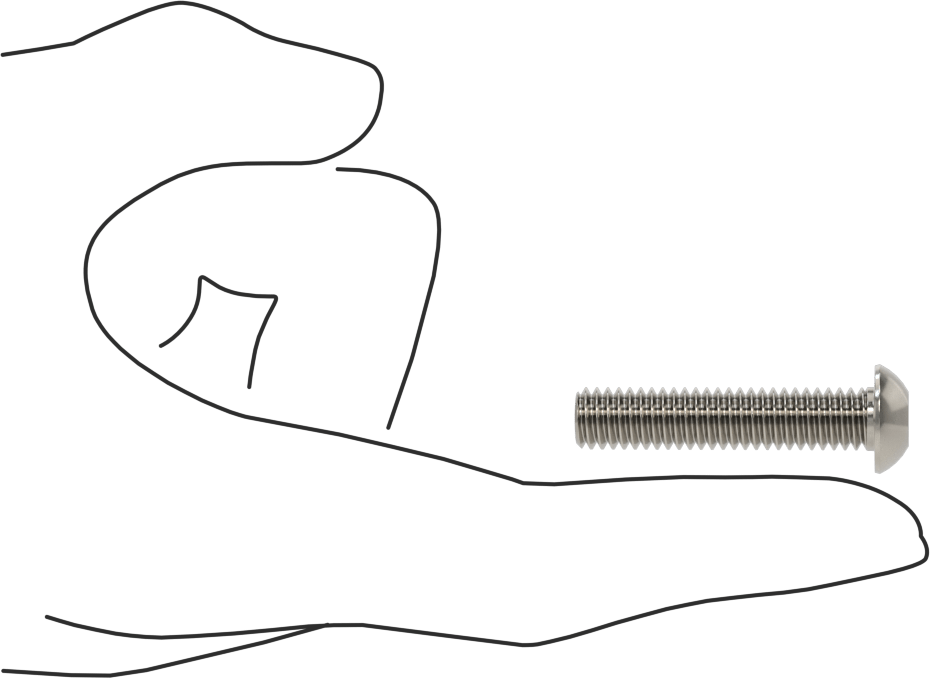 Paslanmaz Çelik Kurcalamaya Dayanıklı Düğme Başlı Torx Vidalar, 5/16"-18 Diş Boyutu, 1-1/2" Uzunluk