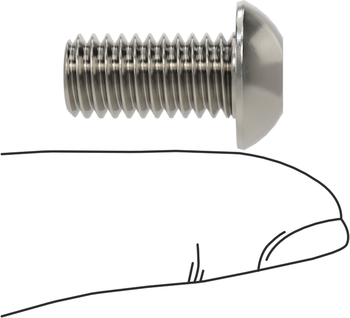 Paslanmaz Çelik Kurcalamaya Dayanıklı Düğme Başlı Torx Vidalar, 3/8"-16 Diş Boyutu, 3/4" Uzunluk