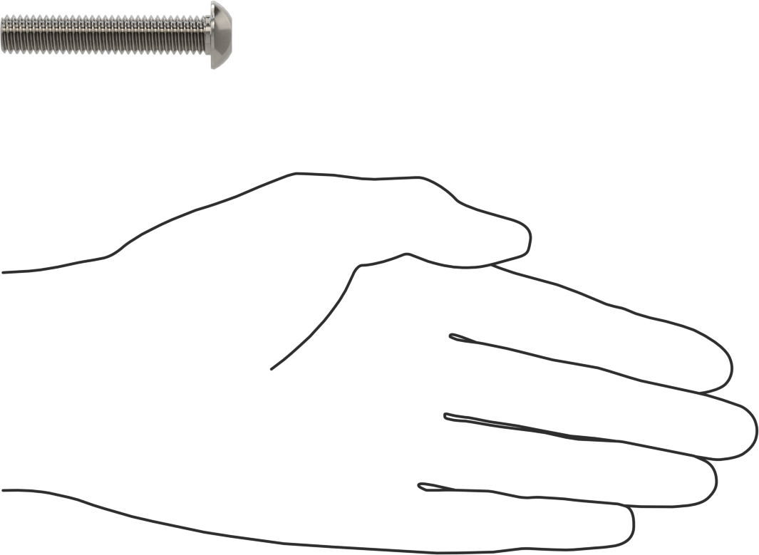 Paslanmaz Çelik Kurcalamaya Dayanıklı Düğme Başlı Torx Vidalar, 3/8"-16 Diş, 2" Uzunluk