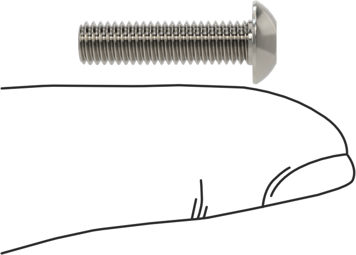 Paslanmaz Çelik Kurcalamaya Dayanıklı Düğme Başlı Torx Vidalar, 10-32 Diş Boyutu, 3/4" Uzunluk