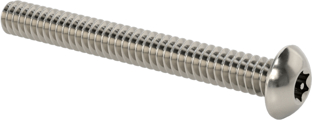 Paslanmaz Çelik Kurcalamaya Dayanıklı Düğme Başlı Torx Vidalar, 4-40 Diş Boyutu, 1" Uzunluk