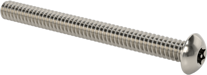 Paslanmaz Çelik Kurcalamaya Dayanıklı Düğme Başlı Torx Vidalar, 6-32 Diş Boyutu, 1-1/2" Uzunluk