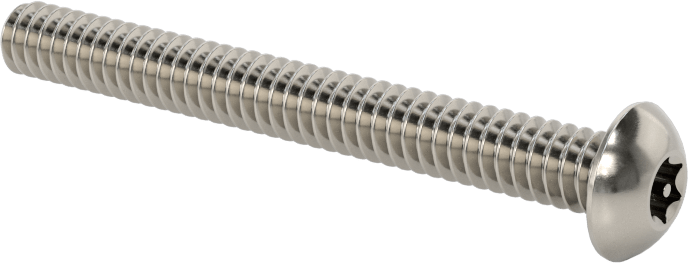Paslanmaz Çelik Kurcalamaya Dayanıklı Düğme Başlı Torx Vidalar, 10-24 Diş Boyutu, 1-3/4" Uzunluk