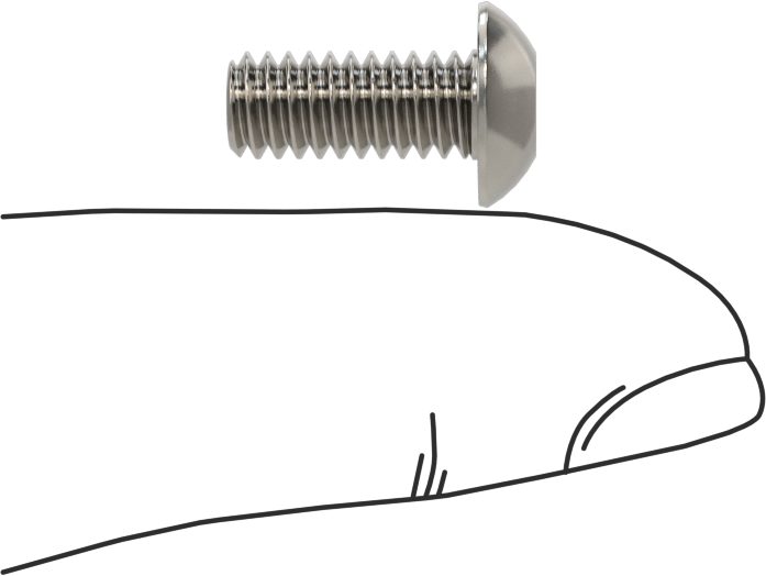 Paslanmaz Çelik Kurcalamaya Dayanıklı Düğme Başlı Torx Vidalar, 12-24 Diş Boyutu, 1/2" Uzunluk