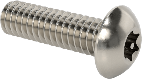 Paslanmaz Çelik Kurcalamaya Dayanıklı Düğme Başlı Torx Vidalar, 12-24 Diş Boyutu, 3/4" Uzunluk