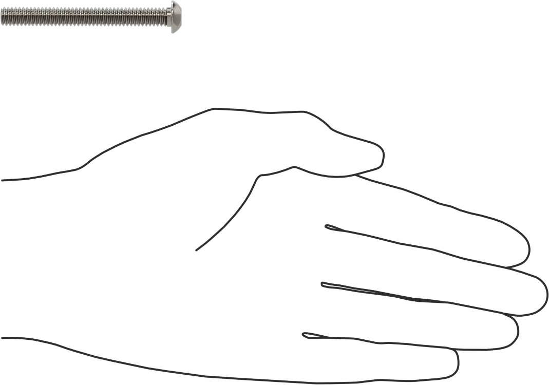 Paslanmaz Çelik Kurcalamaya Dayanıklı Düğme Başlı Torx Vidalar, 1/4"-20 Diş Boyutu, 2-1/4" Uzunluk