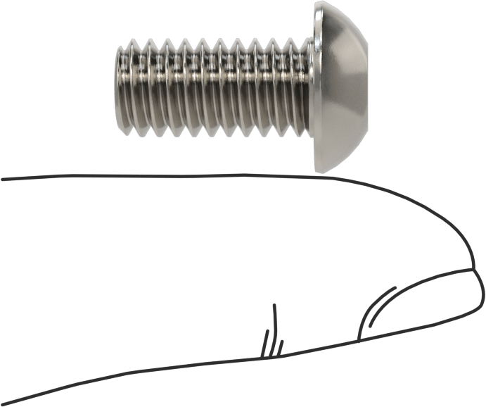 Paslanmaz Çelik Kurcalamaya Dayanıklı Düğme Başlı Torx Vidalar, 5/16"-18 Diş Boyutu, 5/8" Uzunluk