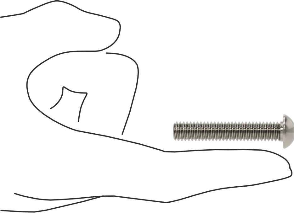 Paslanmaz Çelik Kurcalamaya Dayanıklı Düğme Başlı Torx Vidalar, 5/16"-18 Diş Boyutu, 1-3/4" Uzunluk