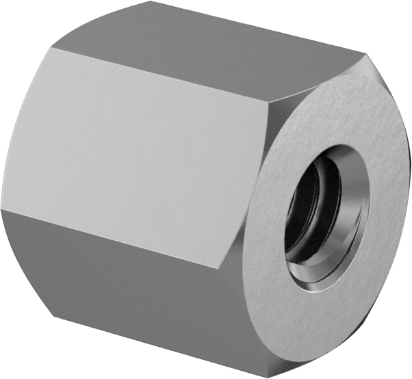 Dişli Altıgen Ayırıcı, Çinko Kaplı Çelik, 1/8" Altıgen, 1/8" Uzunluk, 0-80 Diş