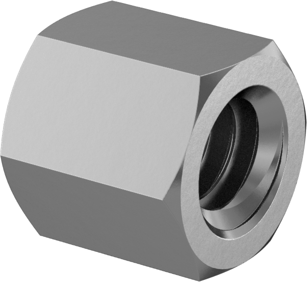 Dişli Altıgen Ayırıcı, Çinko Kaplı Çelik, 1/8" Altıgen, 1/8" Uzunluk, 2-56 Diş