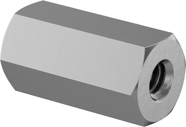 Dişli Altıgen Ayırıcı, Çinko Kaplı Çelik, 1/8" Altıgen, 1/4" Uzunluk, 0-80 Diş
