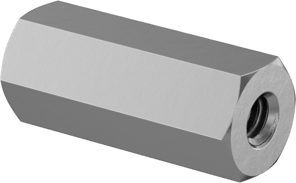 Dişli Altıgen Ayırıcı, Çinko Kaplı Çelik, 1/8" Altıgen, 5/16" Uzunluk, 0-80 Diş