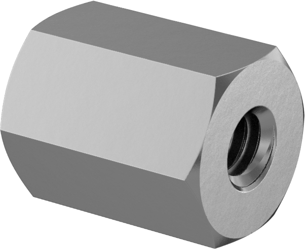 Dişli Altıgen Ayırıcı, Çinko Kaplı Çelik, 3/16" Altıgen, 1/4" Uzunluk, 2-56 Diş