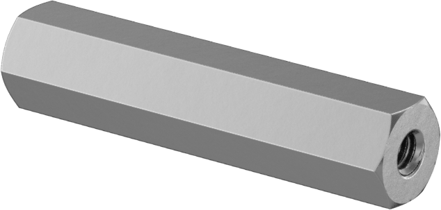 Dişli Altıgen Ayırıcı, Çinko Kaplı Çelik, 3/16" Altıgen, 7/8" Uzunluk, 2-56 Diş
