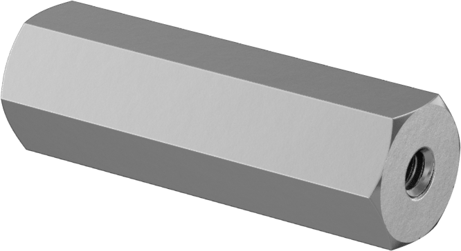 Dişli Altıgen Ayırıcı, Çinko Kaplı Çelik, 3/8" Altıgen, 1-1/4" Uzunluk, 6-32 Diş