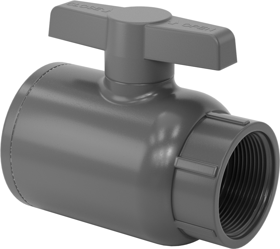 İçme Suyu için Dişli Açma/Kapama Vanası, PVC, T-Saplı Düz, 2-1/2 NPT Dişi