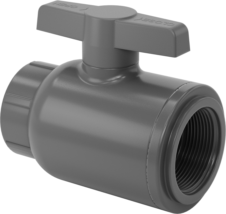 İçme Suyu için Dişli Açma/Kapama Vanası, PVC, T-Saplı Düz, 2-1/2 NPT Dişi