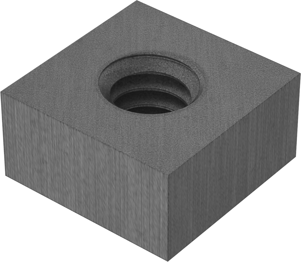 Ultra Yüksek Sıcaklık Karbon Fiber Kare Somun, 1/4"-20 Diş Boyutu, 1/2" Genişlik