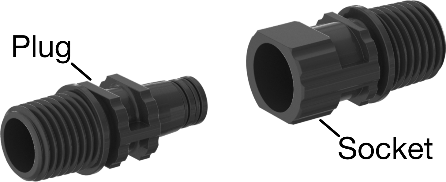 Kapatma Özellikli Plastik Luer Lock Tüp Bağlantısı, Hava ve Su için, Soket, 1/8" Dikenli Boru için