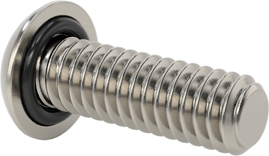 Sızdırmaz Paslanmaz Çelik Kurcalamaya Dayanıklı Düğme Başlı Torx Vidaları, Buna-N O-Ring ile, 8-32 Diş Boyutu, 1/2" Uzunluk
