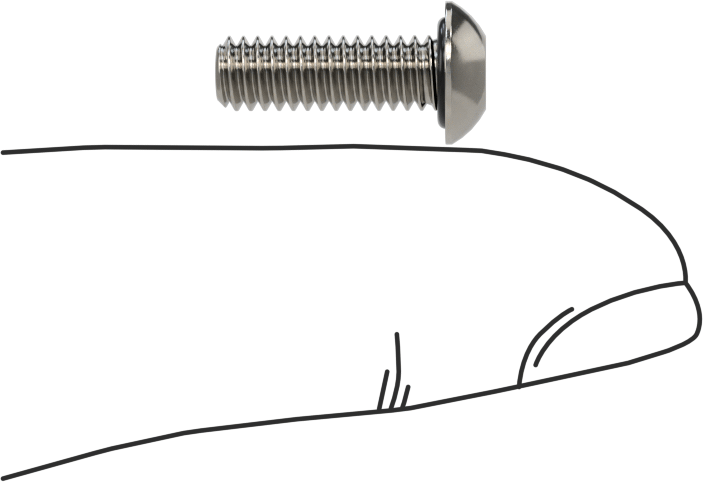 Sızdırmaz Paslanmaz Çelik Kurcalamaya Dayanıklı Düğme Başlı Torx Vidaları, Buna-N O-Ring ile, 8-32 Diş Boyutu, 1/2" Uzunluk