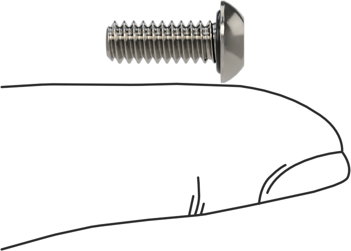 Sızdırmaz Paslanmaz Çelik Kurcalamaya Dayanıklı Düğme Başlı Torx Vidaları, Buna-N O-Ring ile, 10-24 Diş Boyutu, 1/2" Uzunluk