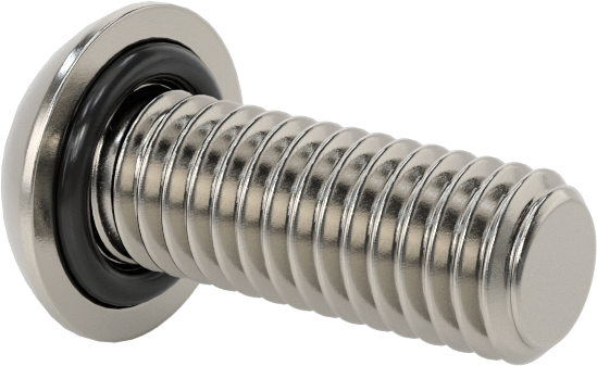 Sızdırmaz Paslanmaz Çelik Kurcalamaya Dayanıklı Düğme Başlı Torx Vidaları, Buna-N O-Ring ile, 10-32 Diş Boyutu, 1/2" Uzunluk
