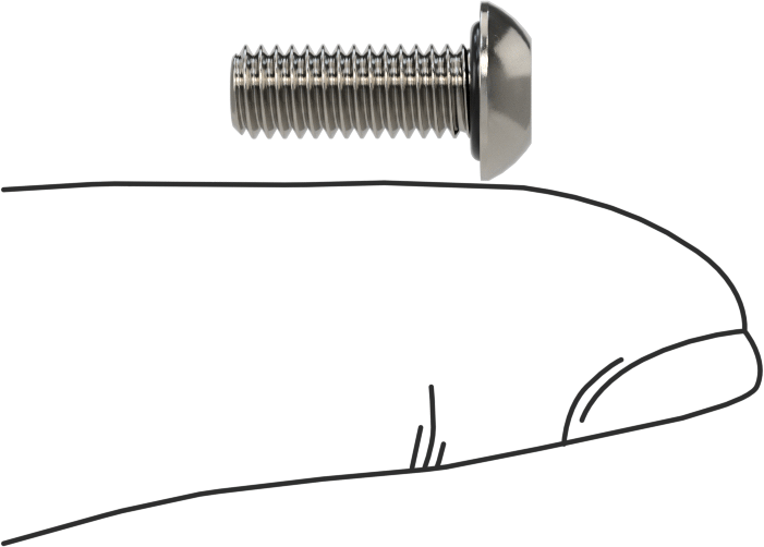 Sızdırmaz Paslanmaz Çelik Kurcalamaya Dayanıklı Düğme Başlı Torx Vidaları, Buna-N O-Ring ile, 10-32 Diş Boyutu, 1/2" Uzunluk