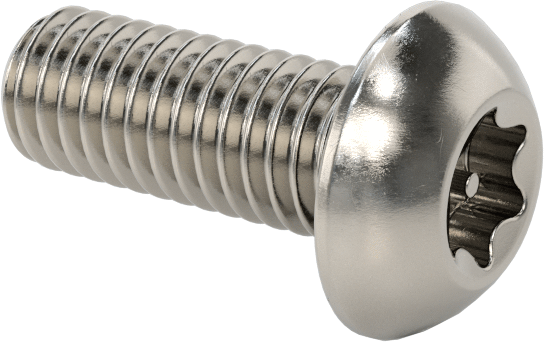 Sızdırmaz Paslanmaz Çelik Kurcalamaya Dayanıklı Düğme Başlı Torx Vidaları, Buna-N O-Ring ile, 10-32 Diş Boyutu, 1/2" Uzunluk