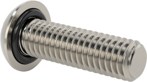 Sızdırmaz Paslanmaz Çelik Kurcalamaya Dayanıklı Düğme Başlı Torx Vidaları, Buna-N O-Ring ile, 10-32 Diş Boyutu, 5/8" Uzunluk