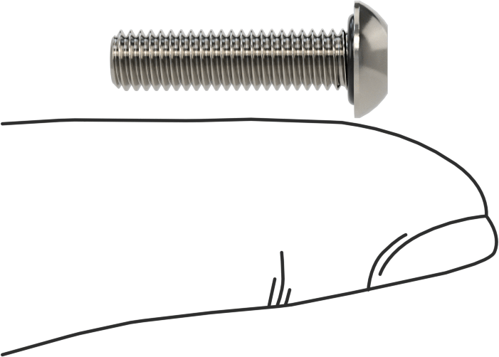 Sızdırmaz Paslanmaz Çelik Kurcalamaya Dayanıklı Düğme Başlı Torx Vidaları, Buna-N O-Ring ile, 10-32 Diş Boyutu, 3/4" Uzunluk