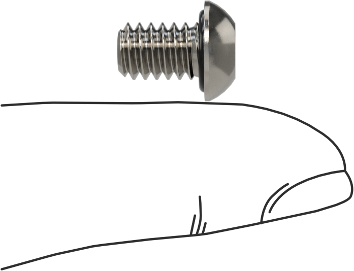 Sızdırmaz Paslanmaz Çelik Kurcalamaya Dayanıklı Düğme Başlı Torx Vidaları, Buna-N O-Ring ile, 1/4"-20 Diş Boyutu, 3/8" Uzunluk
