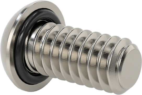 Sızdırmaz Paslanmaz Çelik Kurcalamaya Dayanıklı Düğme Başlı Torx Vidaları, Buna-N O-Ring ile, 1/4"-20 Diş Boyutu, 1/2" Uzunluk