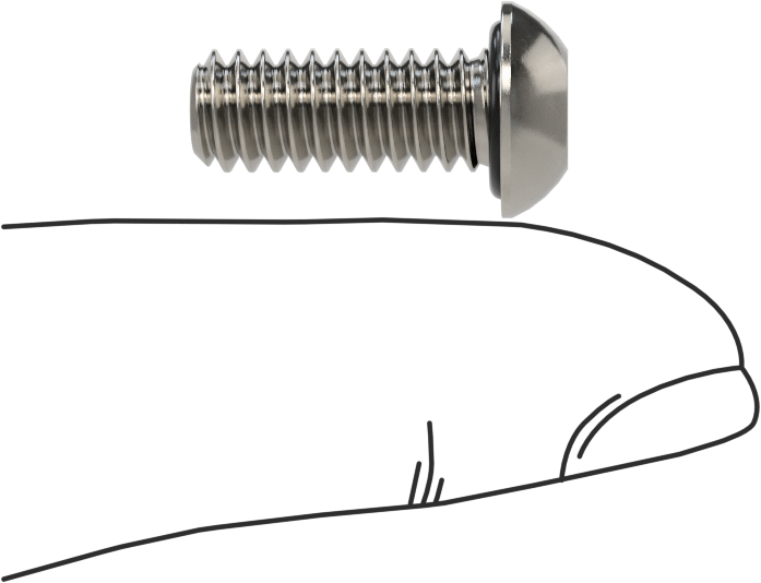 Sızdırmaz Paslanmaz Çelik Kurcalamaya Dayanıklı Düğme Başlı Torx Vidaları, Buna-N O-Ring ile, 1/4"-20 Diş Boyutu, 5/8" Uzunluk