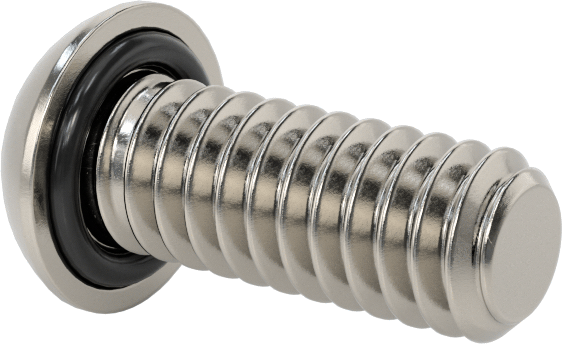 Sızdırmaz Paslanmaz Çelik Kurcalamaya Dayanıklı Düğme Başlı Torx Vidaları, Buna-N O-Ring ile, 1/4"-20 Diş Boyutu, 5/8" Uzunluk