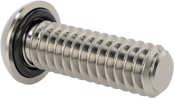 Sızdırmaz Paslanmaz Çelik Kurcalamaya Dayanıklı Düğme Başlı Torx Vidaları, Buna-N O-Ring ile, 1/4"-20 Diş Boyutu, 3/4" Uzunluk