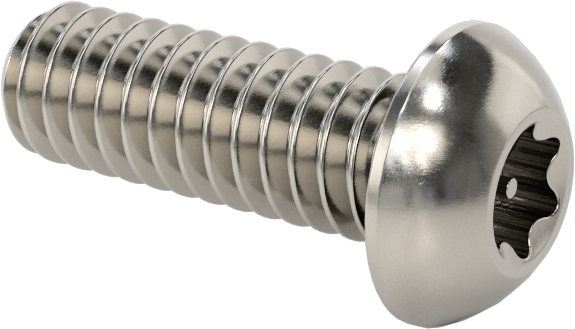 Sızdırmaz Paslanmaz Çelik Kurcalamaya Dayanıklı Düğme Başlı Torx Vidaları, Buna-N O-Ring ile, 1/4"-20 Diş Boyutu, 3/4" Uzunluk